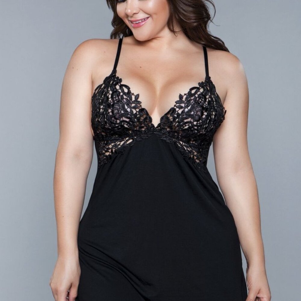 Black Lace Chemise Size Small - Picture 2 of 3